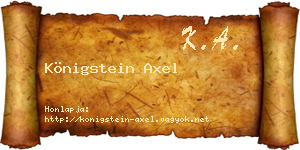 Königstein Axel névjegykártya